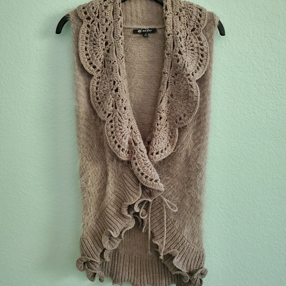 Milano grey crochet sweater vest